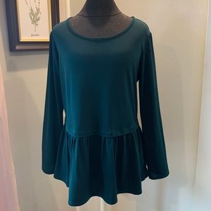 AB Studio Green Peplum Top